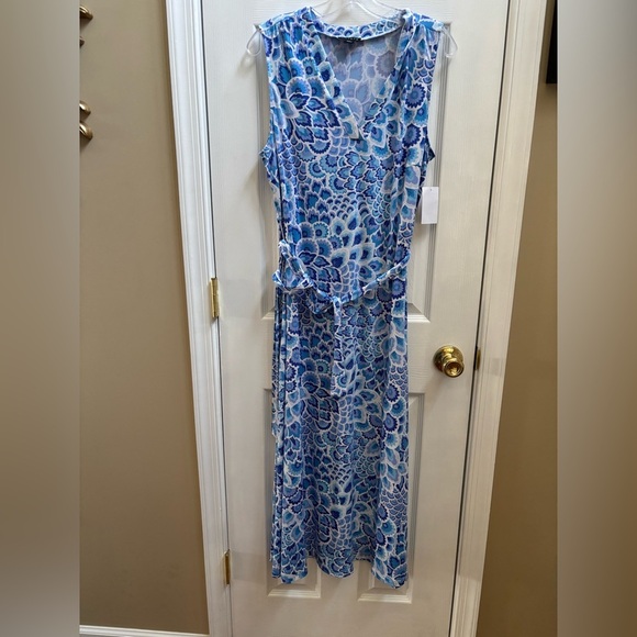 1. State Dresses & Skirts - 1. State Woman’s Blue Floral Print Women’s Midi Dress, Size L, NWT